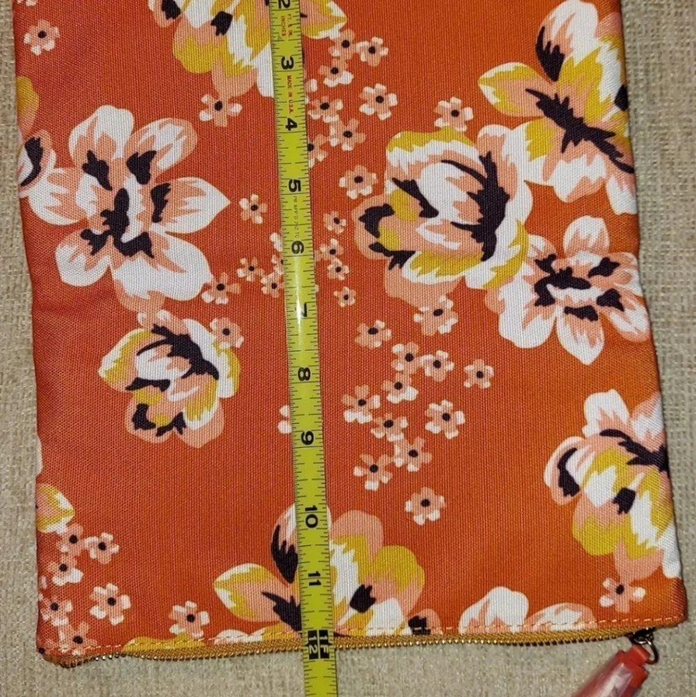 NWOT Rachel Pally Anthropologie Zahara Vegan Clutch Orange Floral